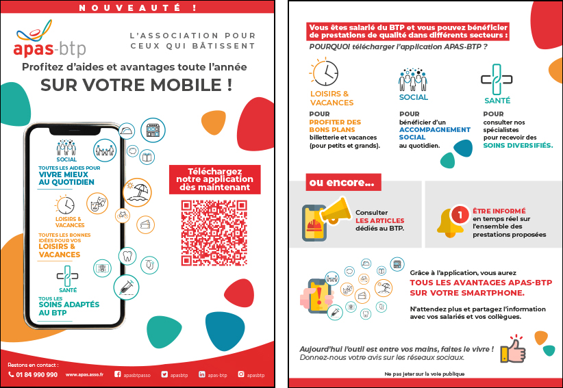 Flyer A5 - Application mobile APAS-BTP