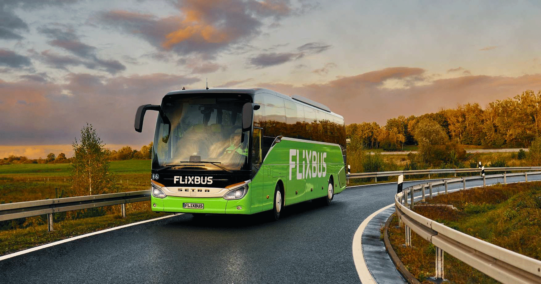 Bus FlixBus sur la route