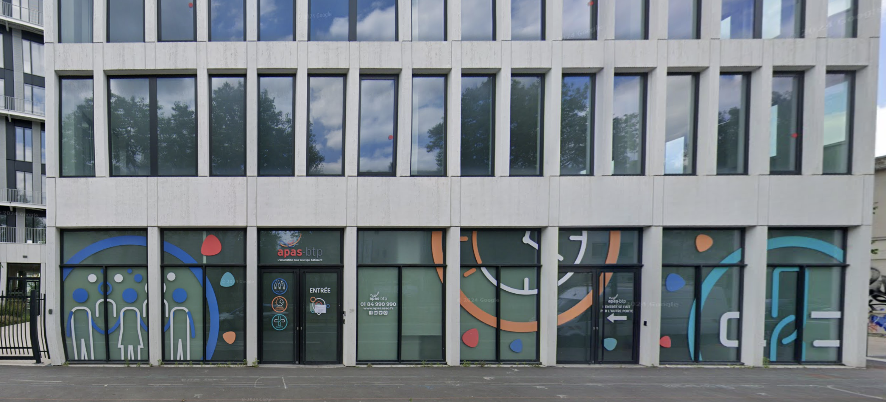 Fa&ccedil;ade du point de contact APAS-BTP Bobigny