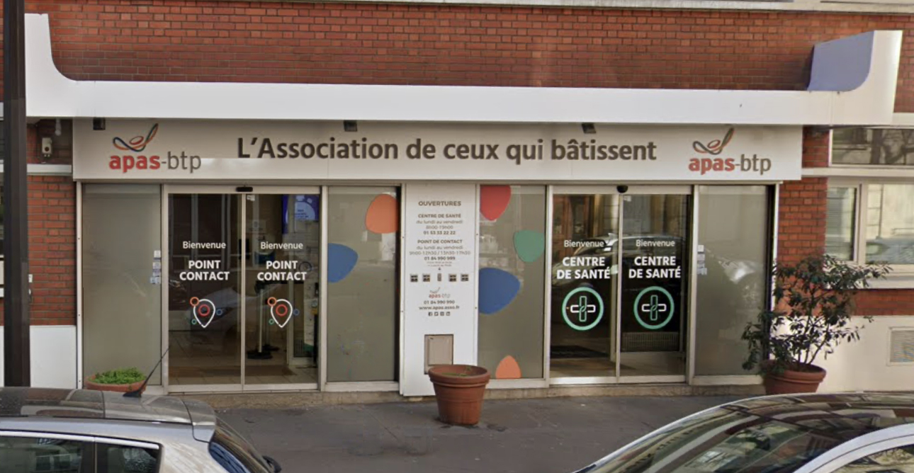 Fa&ccedil;ade du point de contact APAS-BTP Paris 12