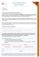 APAS-BTP Vacances Jeunes - Test de capacité nautique - Séjours partenaires